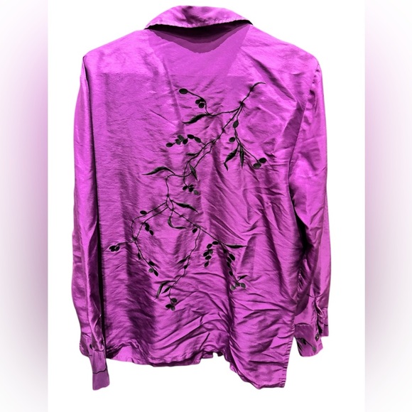 Cold water creek Purple Button-Up Shirt LARGE - Picture 2 of 5